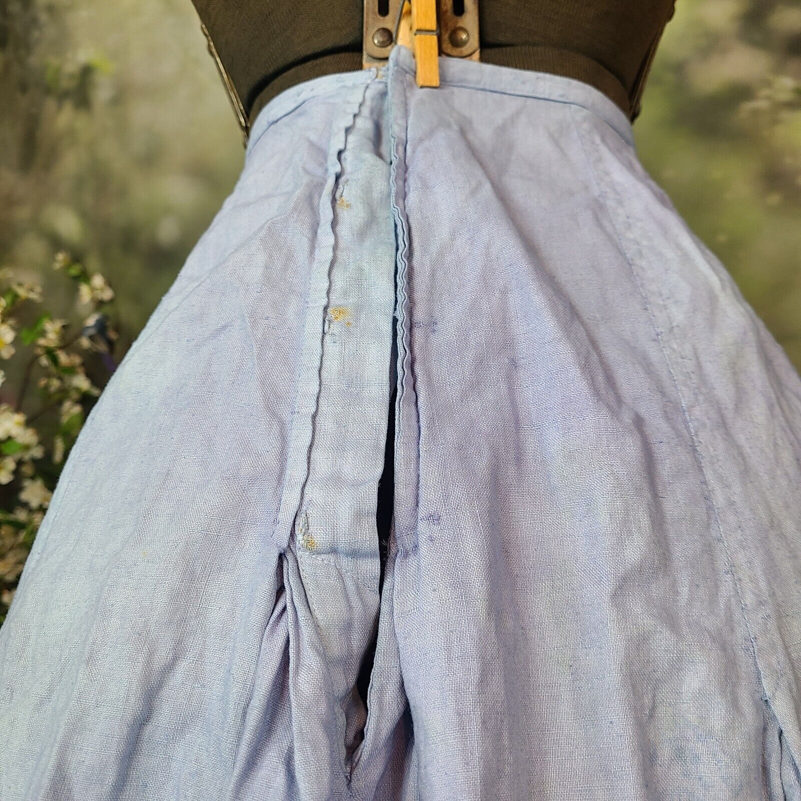 Antique Edwardian Victorian 1910s Blue Farmhouse Skirt Indigo Petticoat Maxi - Fresh Stock Dated March 2026