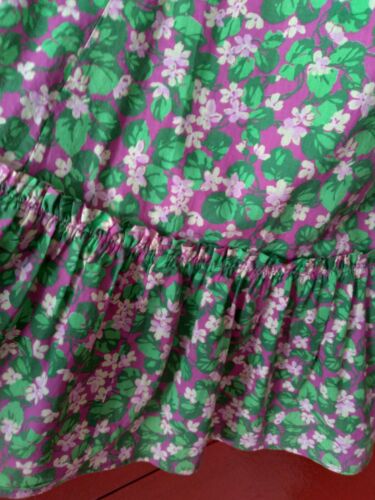 Vintage Laura Ashley RARE 70s Prairie Skirt Grass Green Purple Pink Fuchsia S M - Fresh Stock Dated February 2026
