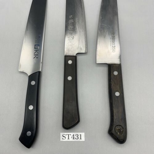Damaged Lot of three Japanese Chef's Kitchen Knives  From Japan ST431 - Fresh Stock Dated December 2025