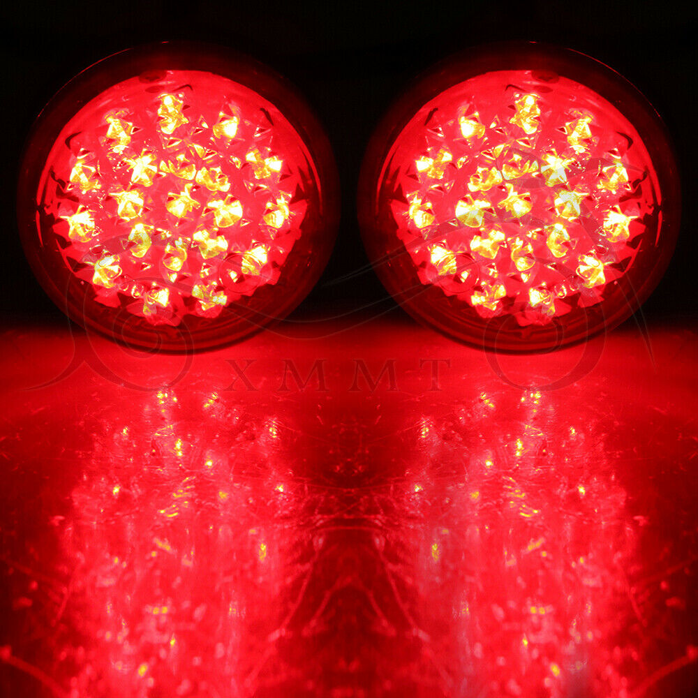 Motorcycle Red Round 20 LED Brake Turn Signal Stop Tail Lights For Harley Dyna - Fresh Stock Dated February 2026