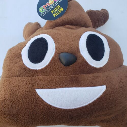 Emoji Expressions Poop Christmas Reindeer Holiday Plush Pillow 13