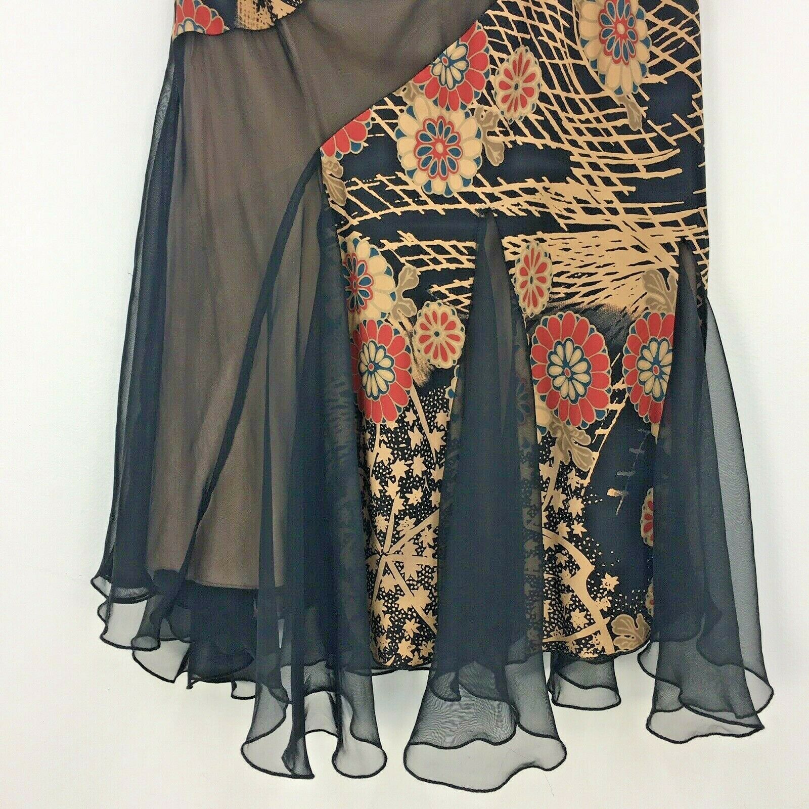 VTG 90s Laundry by Shelli Segal Silk Black Floral Skirt Womens Sz 4 Made in USA - Fresh Stock Dated December 2025