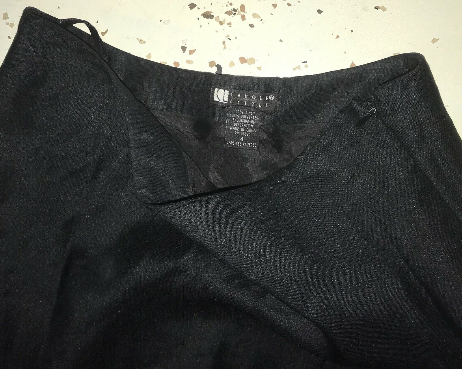 Vintage Carole Little Boho Black Peasant Skirt - Lace & Embroidered Flowers Sz 4 - Fresh Stock Dated March 2026