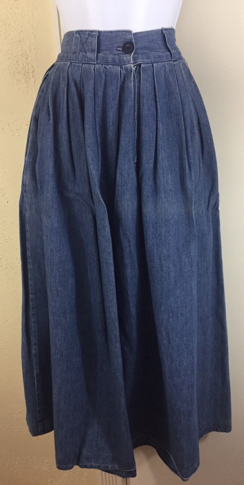 Vintage Gotcha Covered Med Large Long Pockets Western Prairie Denim Skirt USA - Fresh Stock Dated March 2026