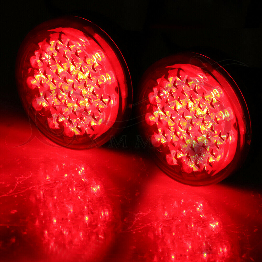 Motorcycle Red Round 20 LED Brake Turn Signal Stop Tail Lights For Harley Dyna - Fresh Stock Dated February 2026