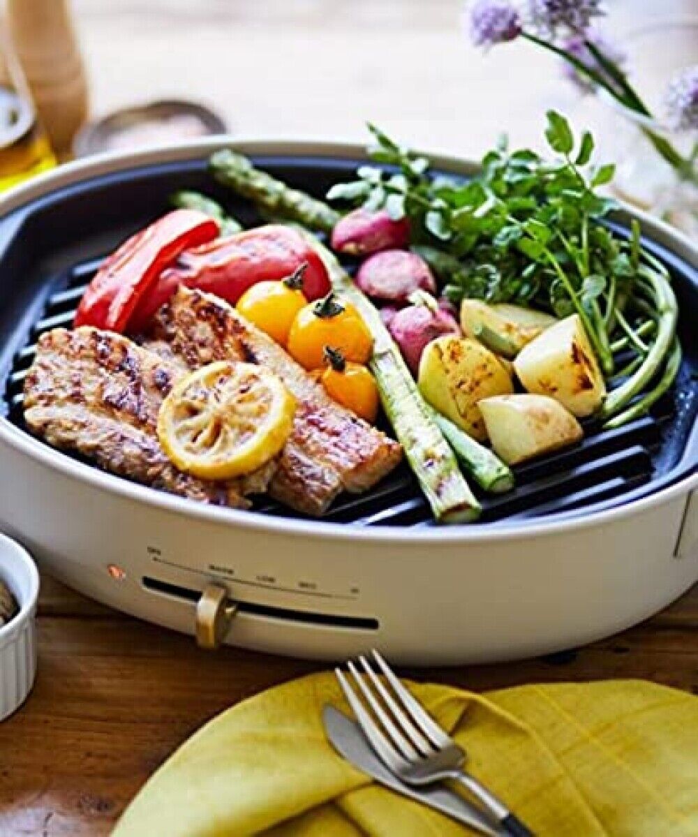 Bruno Oval Hot Plate BOE053-GRG (Greige) 3 plates set Grill 100V F/S Japan - Fresh Stock Dated February 2026