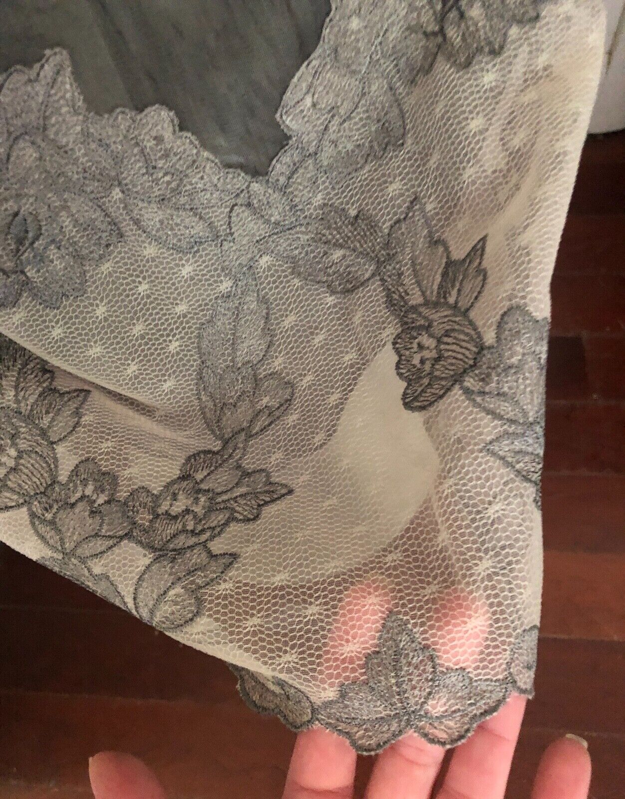 Vintage Schiaparelli Paris NY 40s? sheer black embroidered lace slip Skirt M EUC - Fresh Stock Dated March 2026