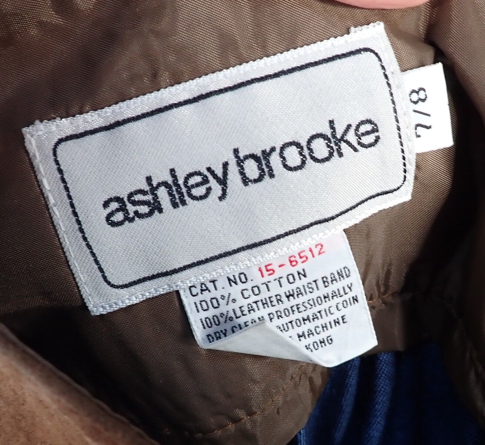 Vintage 80s Ashley Brooke Western Denim Leather Waistband Ankle Skirt XS 25