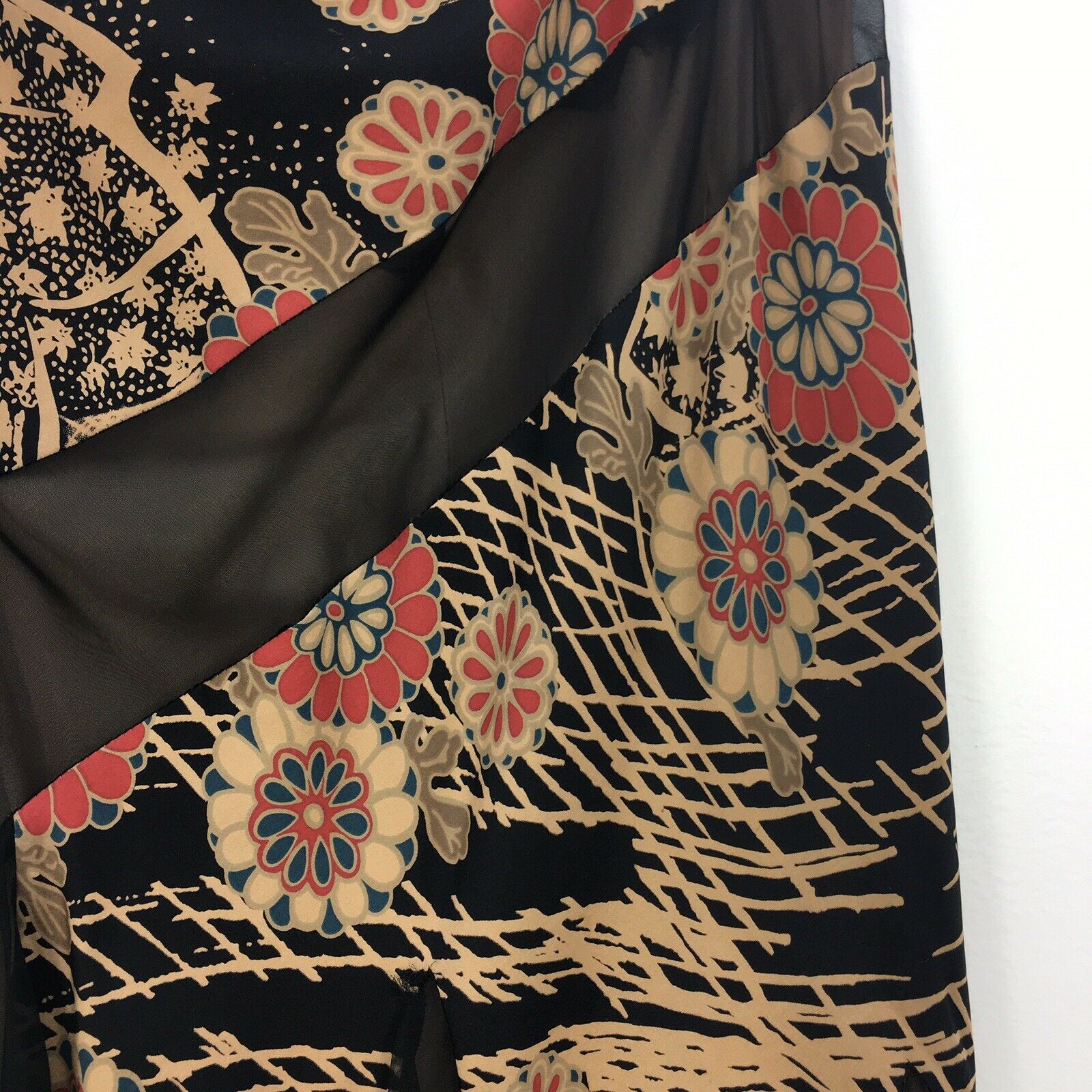 VTG 90s Laundry by Shelli Segal Silk Black Floral Skirt Womens Sz 4 Made in USA - Fresh Stock Dated December 2025