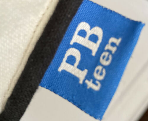 Pottery Barn Teen Throw Pillow Dog Black Lab Round Embroidered Decorative 14