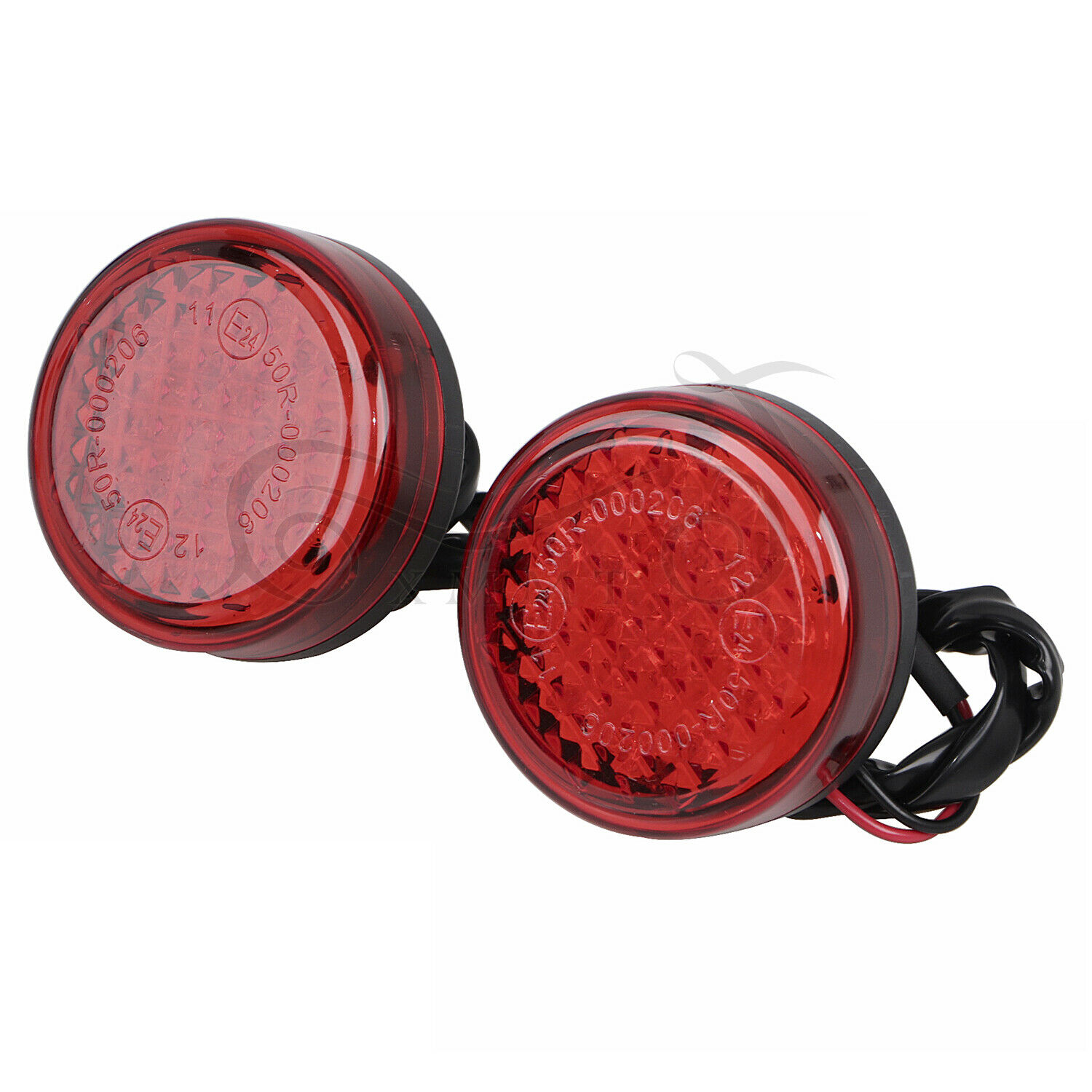 Motorcycle Red Round 20 LED Brake Turn Signal Stop Tail Lights For Harley Dyna - Fresh Stock Dated February 2026