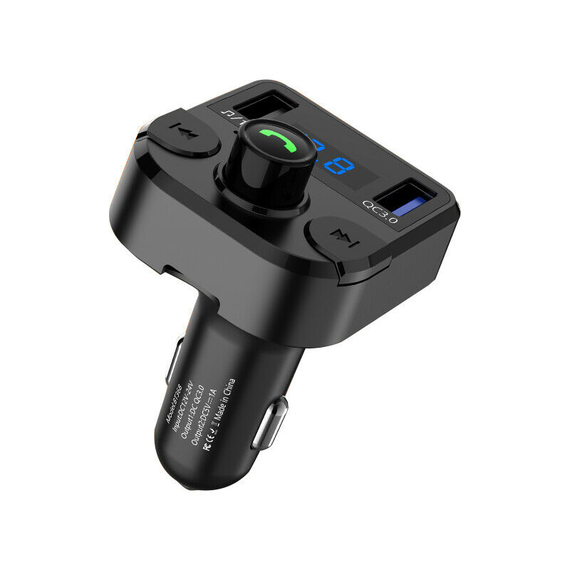 Wireless Bluetooth 5.0 FM Transmitter Handsfree Kit QC3.0 Car Dual USB Charger - Fresh Stock Dated February 2026
