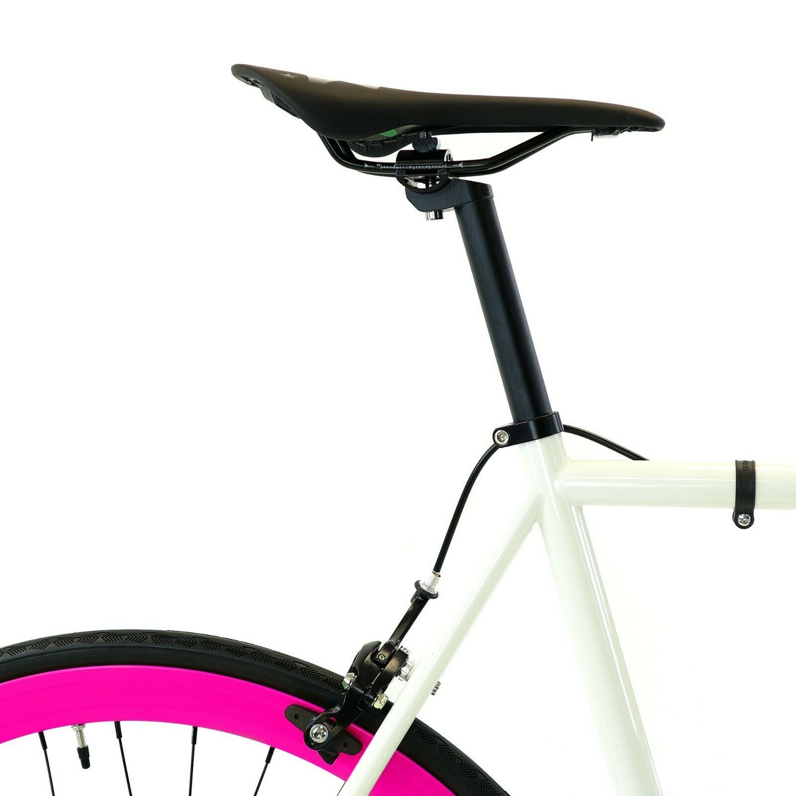 Golden Cycles Fixed Gear Single Speed Bike Bicycle Dahlia White Pink 41 CM - Fresh Stock Dated February 2026