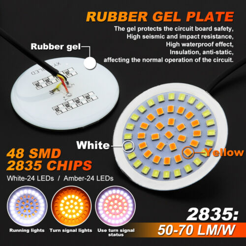 2 Amber 1157 BAY15D LED Motorcycle Turn Signal Running Light For Harley Davidson - Fresh Stock Dated February 2026