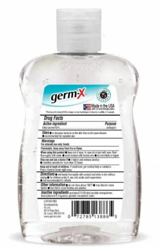 Germ-X Original Hand Sanitizer, 8 oz Flip-Cap Bottle - Pack of 6 Bottles - Fresh Stock Dated February 2026