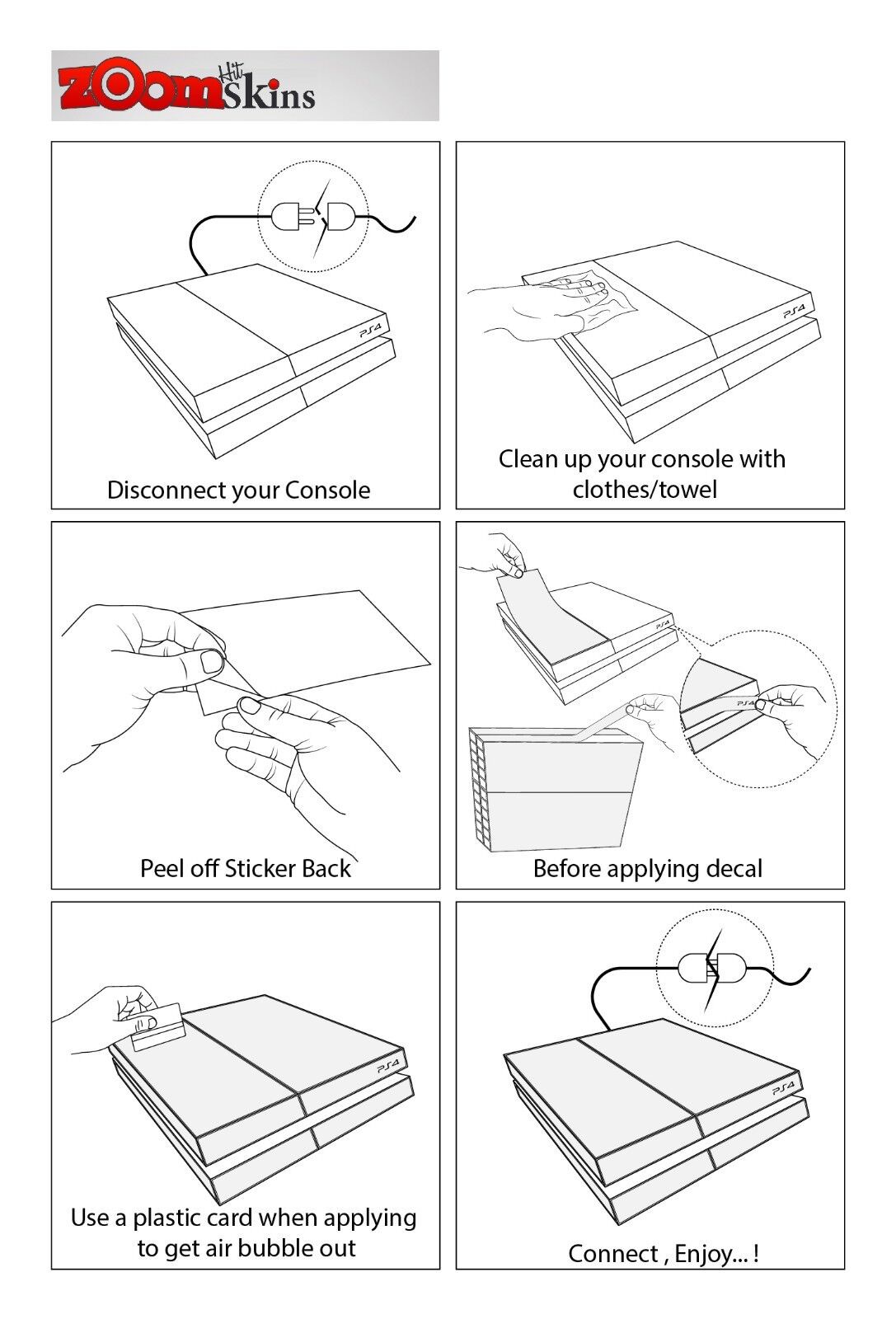 PS4 Playstation 4 Console Skin Decal Sticker Pizza Box + 2 Controller Design Set - Fresh Stock Dated February 2026