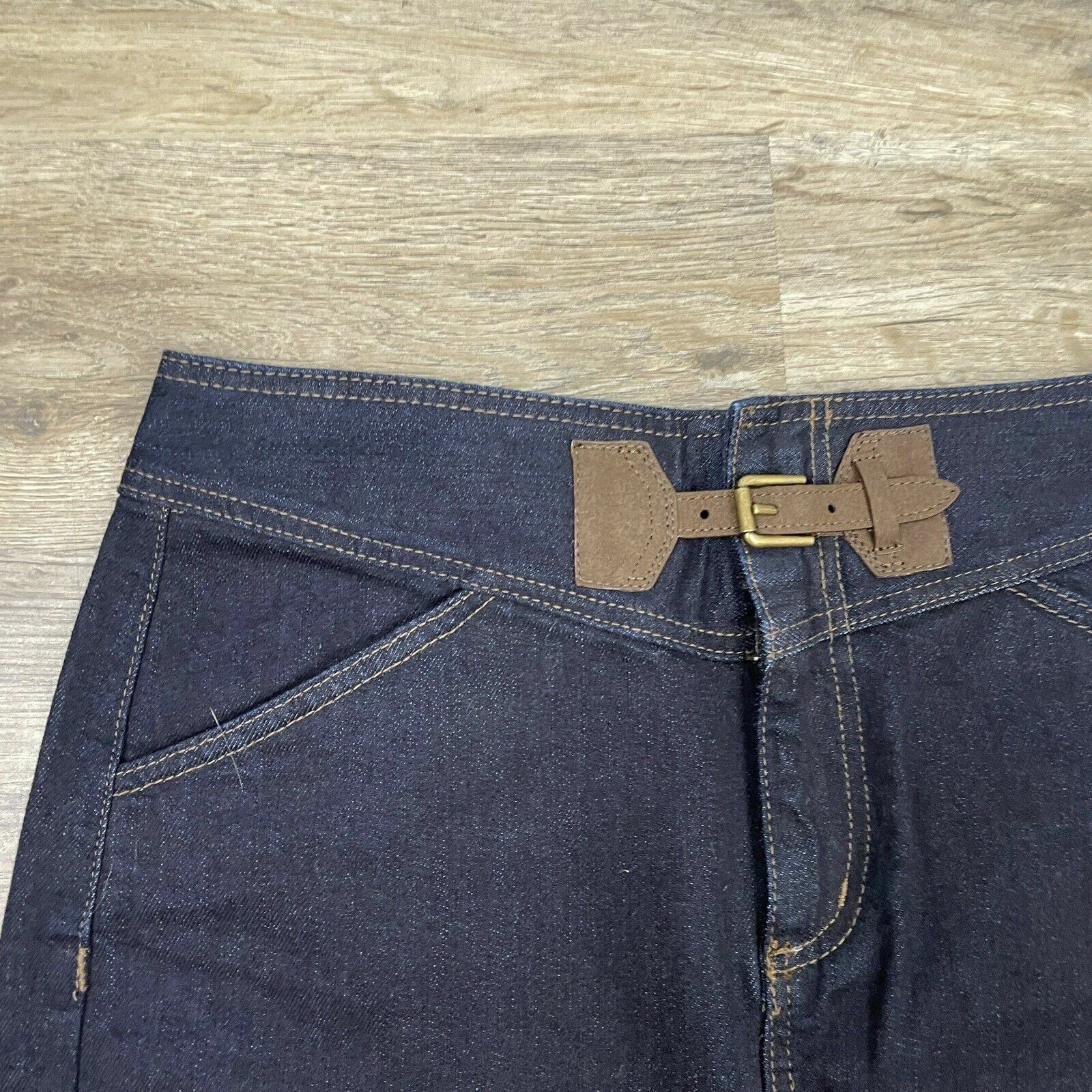 Vintage Lauren Jeans Co. Ralph Lauren Skirt Blue Jean Denim Knee Length Midi 90s - Fresh Stock Dated March 2026