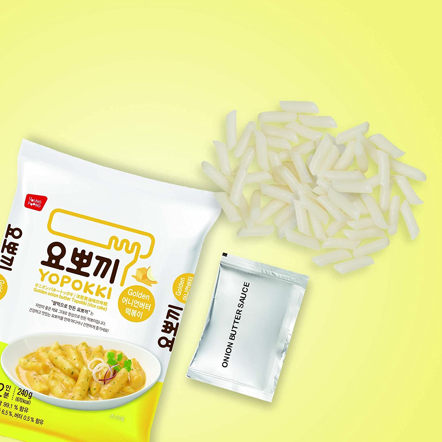 Yopokki Onion Butter Tteokbokki Pack I Korean Topokki Instant Retort Rice Cake ( - Fresh Stock Dated February 2026