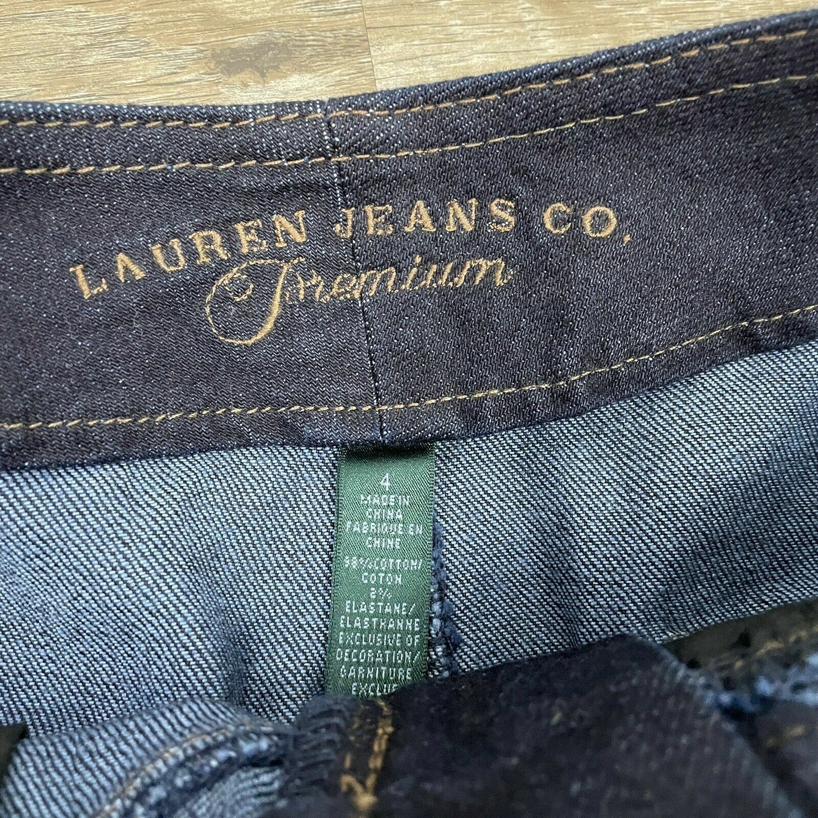 Vintage Lauren Jeans Co. Ralph Lauren Skirt Blue Jean Denim Knee Length Midi 90s - Fresh Stock Dated March 2026