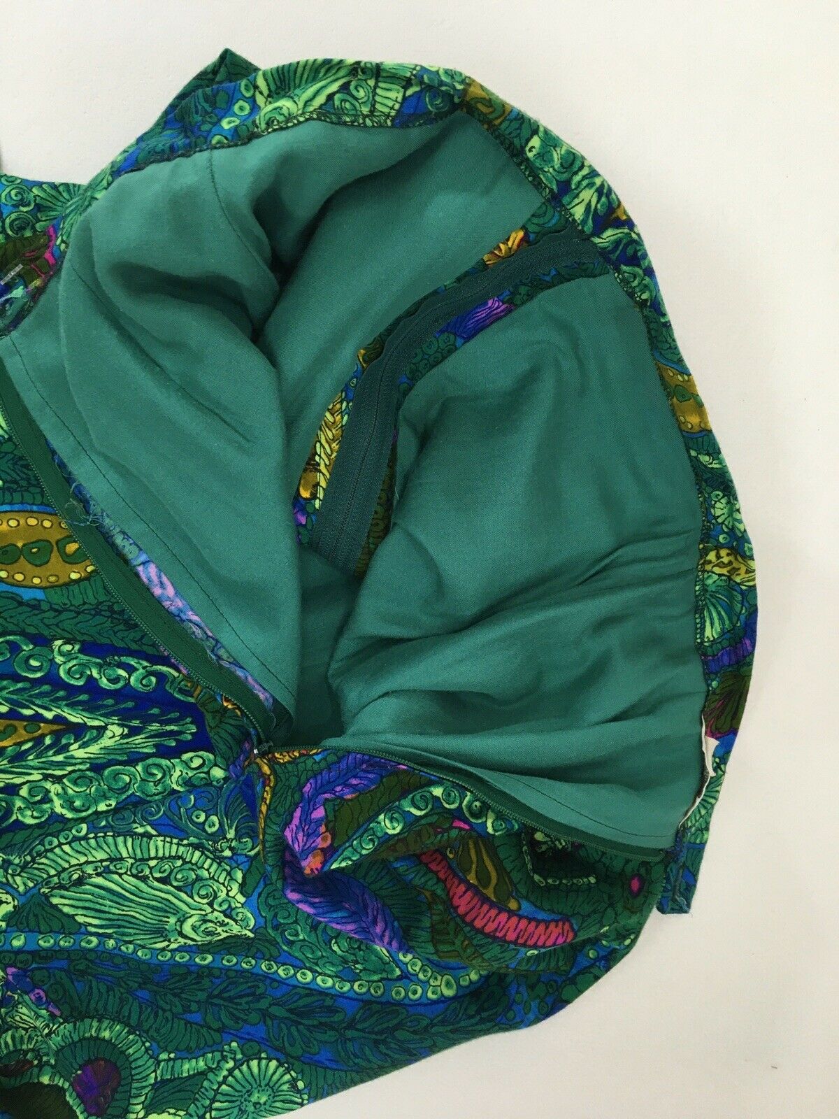 Vintage 60s 70s Mod Floral Paisley Maxi Skirt Ruffle Hem Front Zip Leslie Fay M - Fresh Stock Dated February 2026