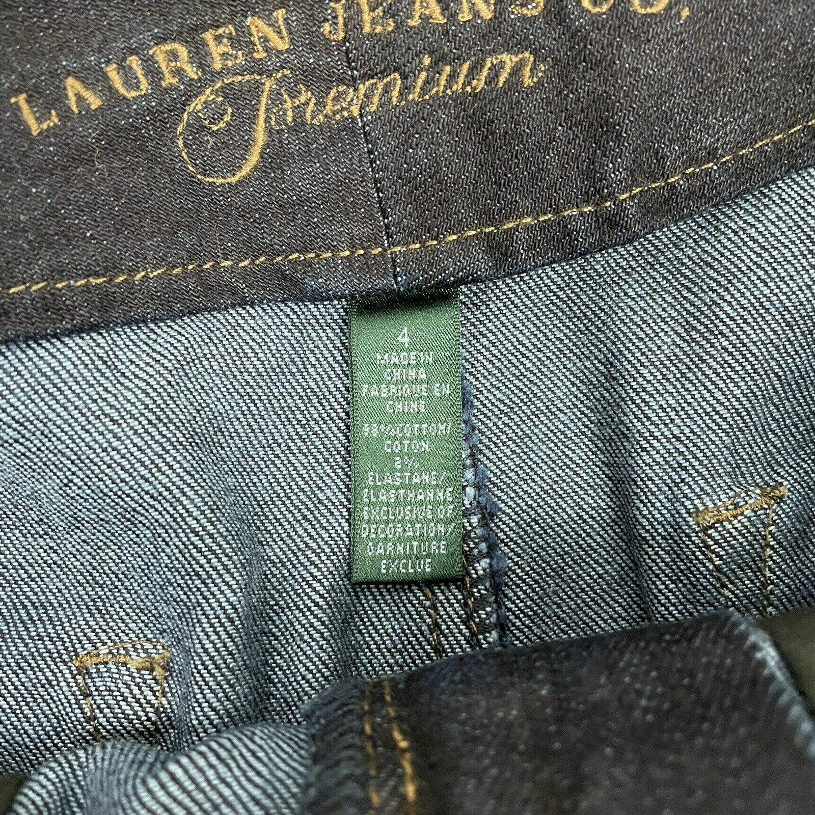 Vintage Lauren Jeans Co. Ralph Lauren Skirt Blue Jean Denim Knee Length Midi 90s - Fresh Stock Dated March 2026