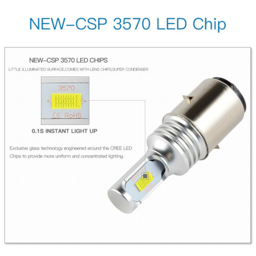 Bevinsee BA20D H6 LED Motorcycle Headlight Bulbs For KTM 125 200 300 350 EXC - Fresh Stock Dated February 2026