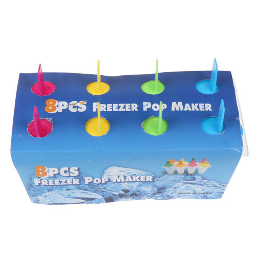 8Pcs Ice Cream Lolly Maker Form DIY Mould Frozen Popsicle Yogurt Molds Tool oL - Fresh Stock Dated February 2026