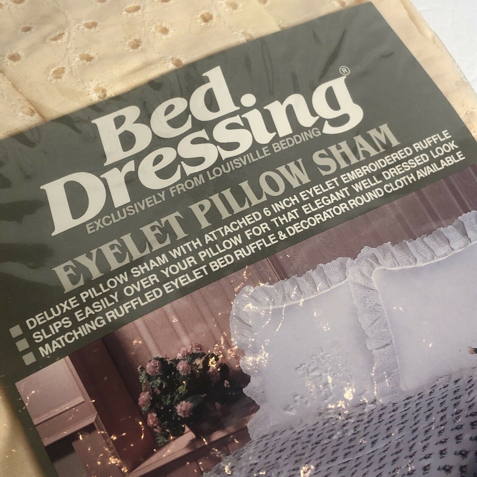 Louisville Bedding Bed Dressing Pillow Sham Eyelet Nos Vintage - Fresh Stock Dated December 2025