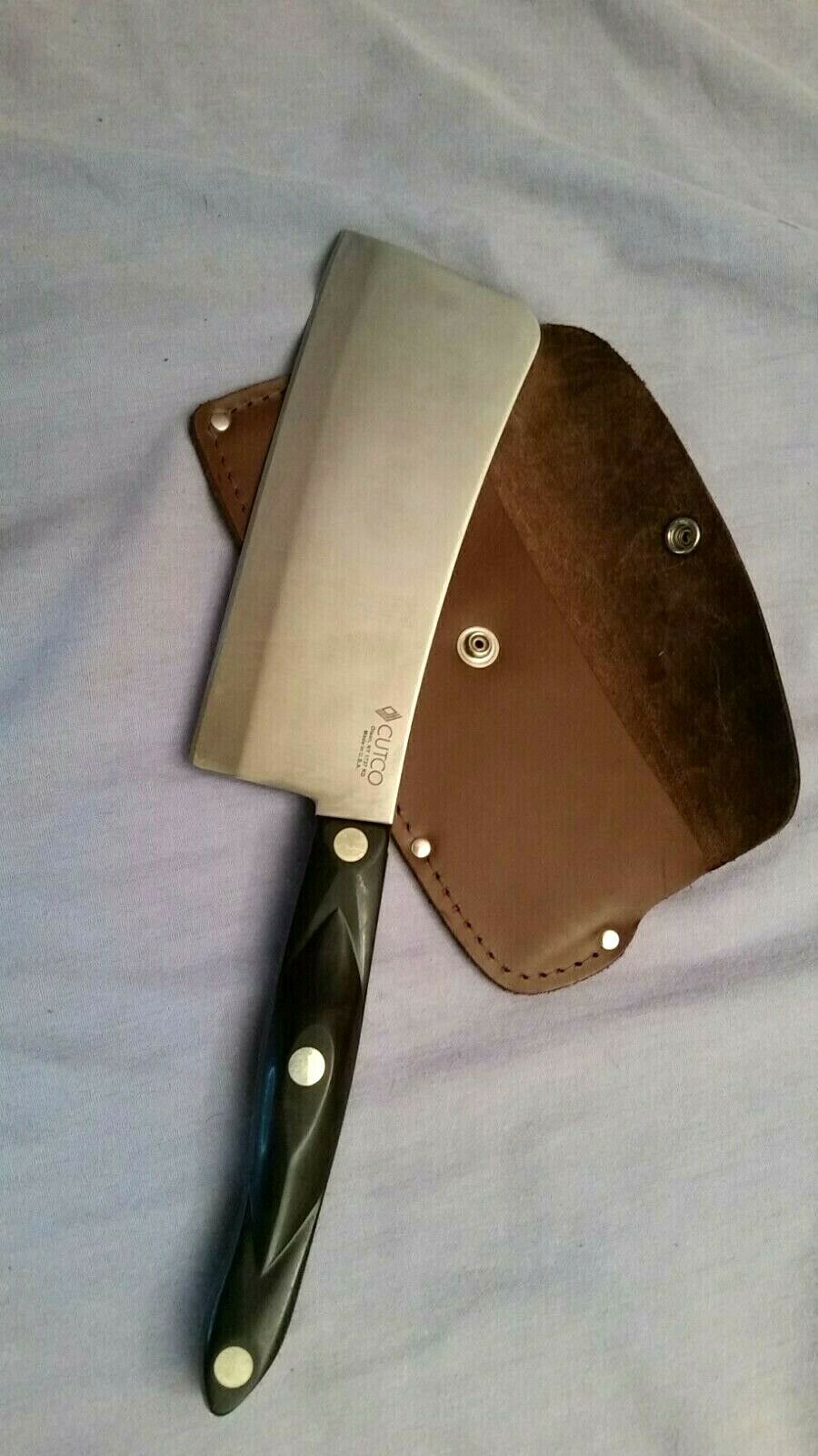 Cutco 1737 KD Cleaver, leather sheath, made in USA, sharp! High Carbon Stainless - Fresh Stock Dated January 2026
