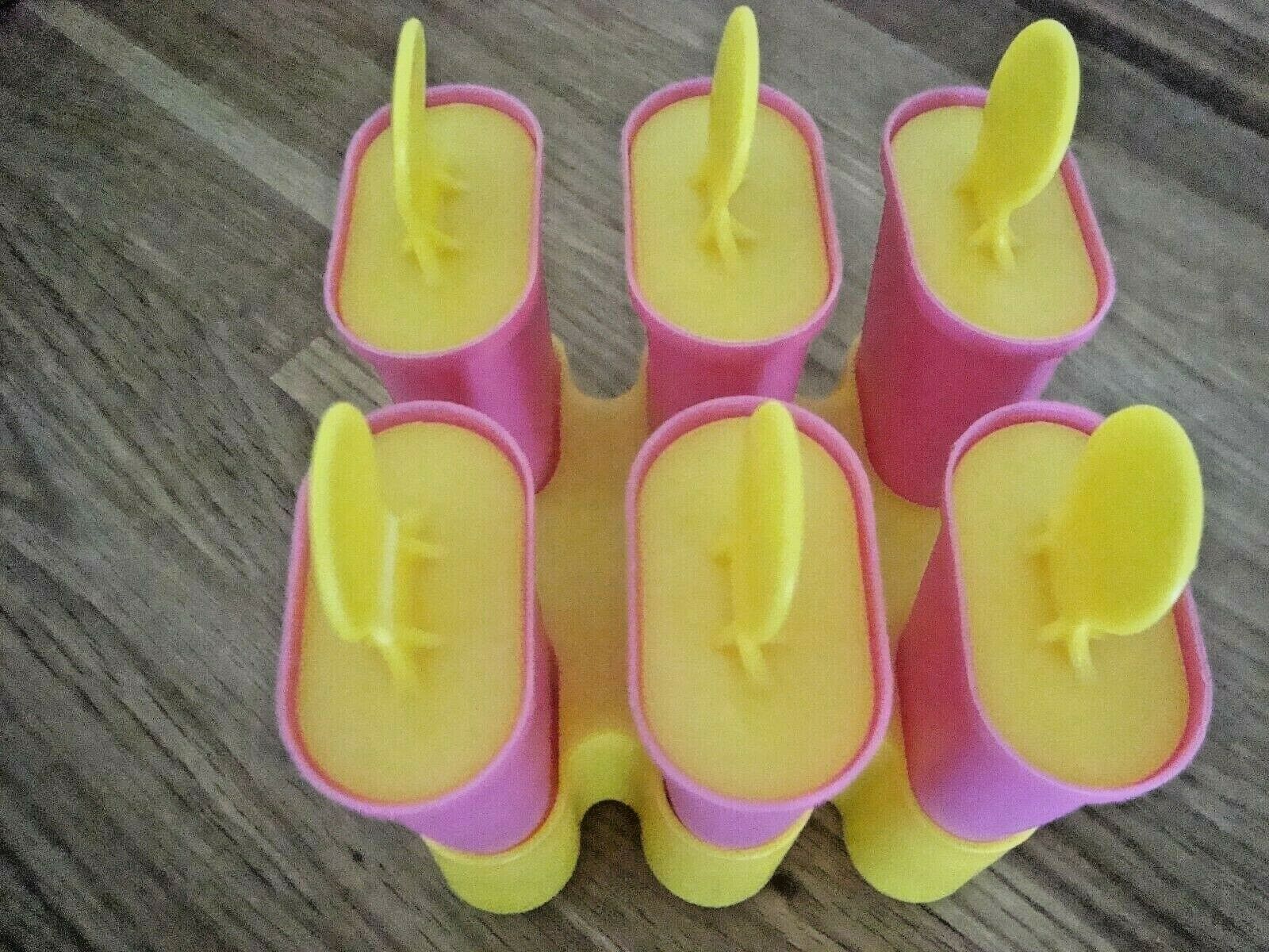 Ice Popcicle Molds Fruit Juice molds Set of 6 Pink Yellow - Fresh Stock Dated February 2026