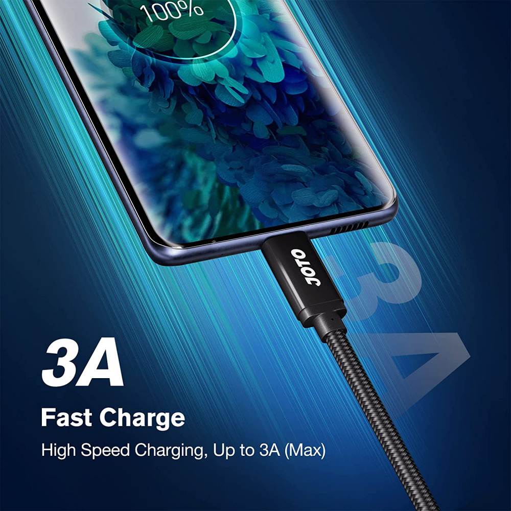 JOTO Type C Cable Extra Long 10ft, USB-C 3.1 Type-C to USB 3.0 A Black - Fresh Stock Dated February 2026