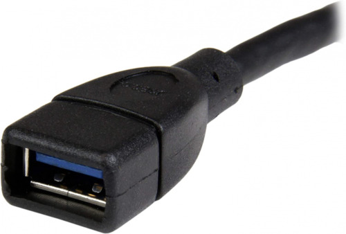 StarTech.com 6in Short USB 3.0 Extension Adapter Cable (USB-A 0.5 ft, Black - Fresh Stock Dated February 2026