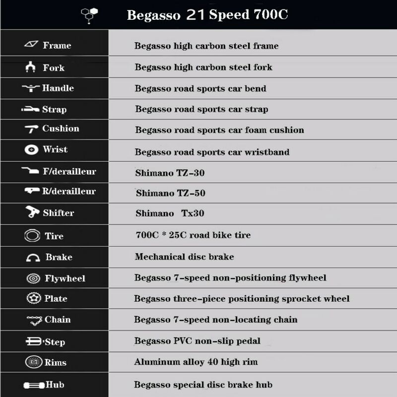 Begasso Shimanos Aluminum Full Suspension Road Bike 21 Speed ​​Disc Brakes, 700c - Fresh Stock Dated February 2026