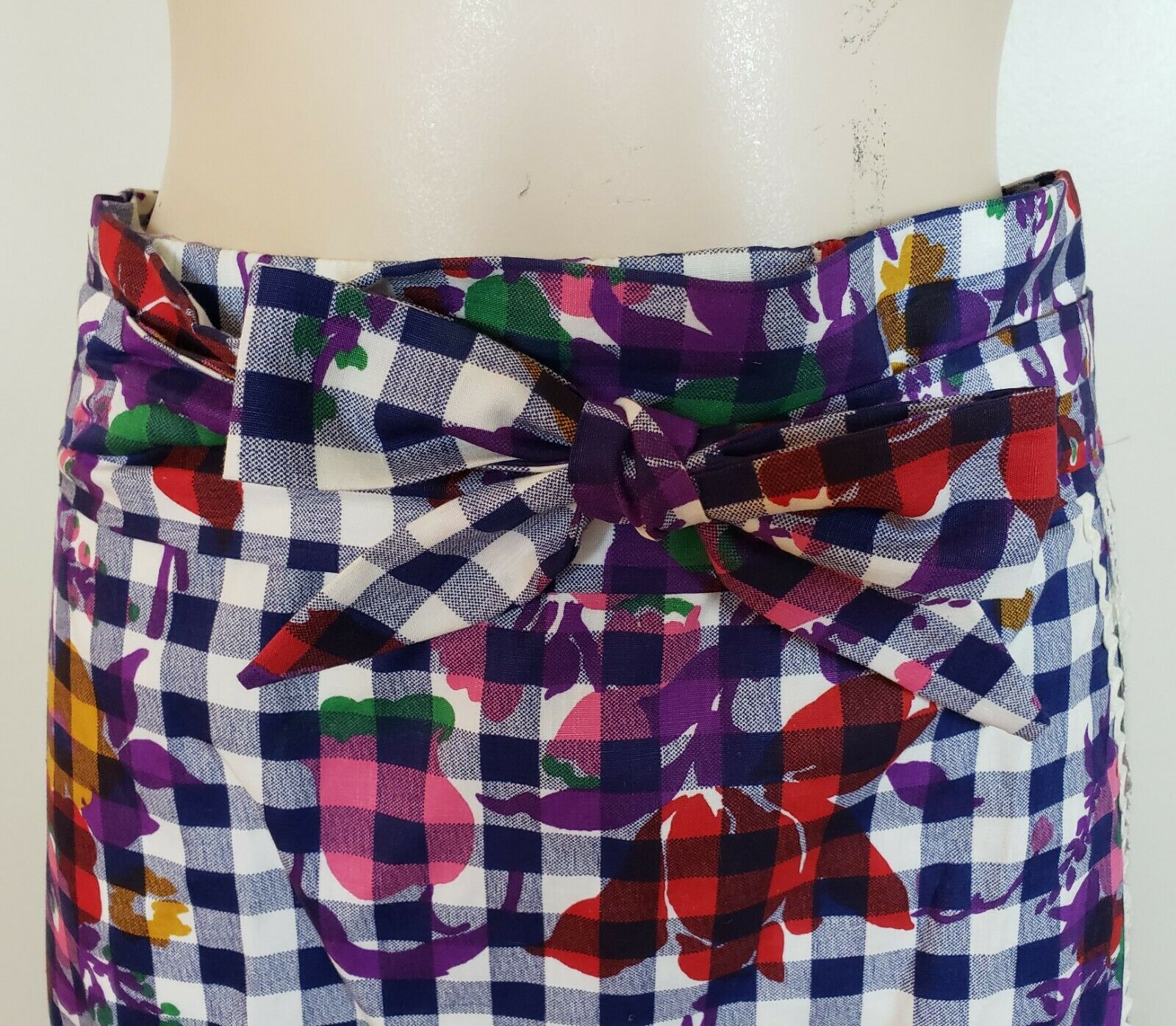 NWT! Vtg 70s CHESSA DAVIS PLAID PRAIRIE SKIRT Cottagecore New! Boho Hippy sz M - Fresh Stock Dated February 2026