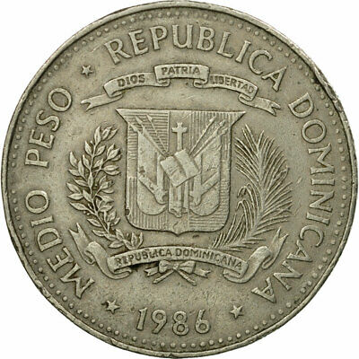 [#549228] Coin, Dominican Republic, 1/2 Peso, 1986, Dominican Republic Mint - Fresh Stock Dated December 2025