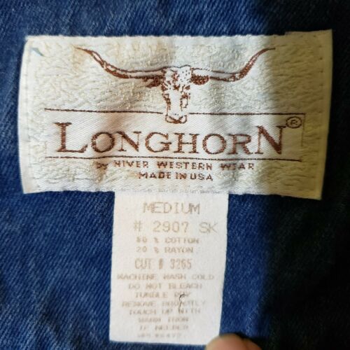 Blue Denim A-Line Jean Skirt Size M Button-Up Longhorn by Niver Western Wear - Fresh Stock Dated February 2026