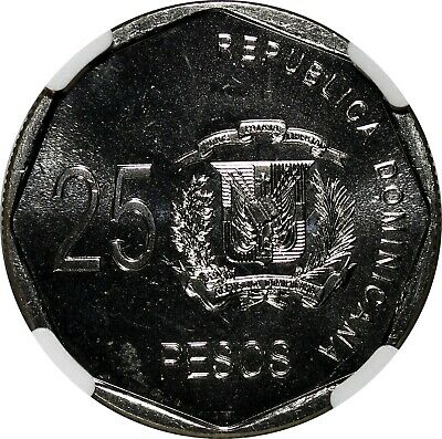 DOMINICAN REPUBLIC 2010 25 Pesos NGC MS66 Gregorio Luperón GEM BU KM# 107 (018) - Fresh Stock Dated February 2026
