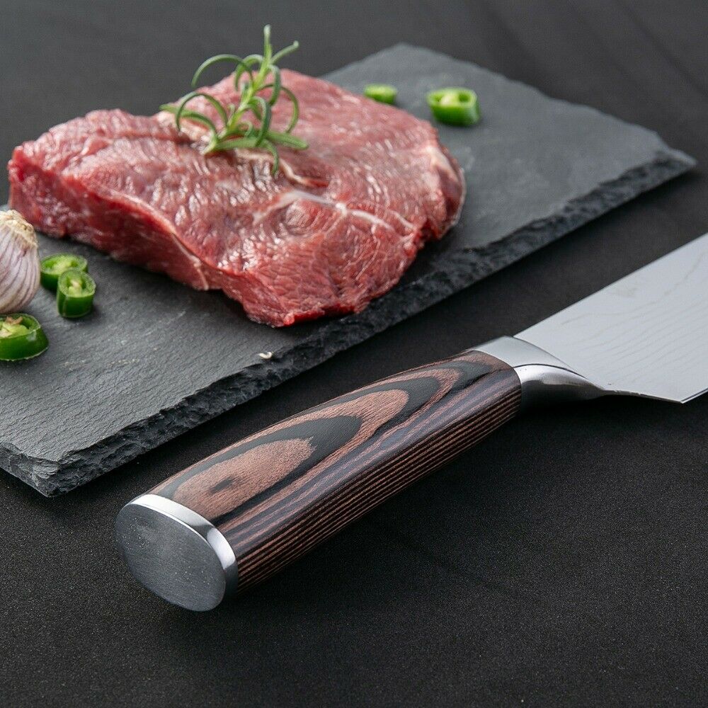 8 inch Kiritsuke Knife Damascus Style Stainless Steel Kitchen Chef's Knife Gift - Fresh Stock Dated December 2025