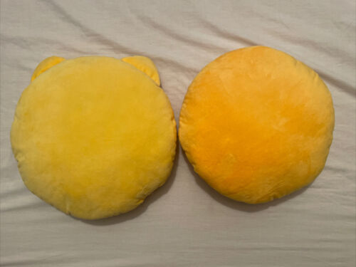 Emoticon Cat Heart Eyes and Sleeping 2 Yellow Emoji Plush Pillows - Fresh Stock Dated December 2025