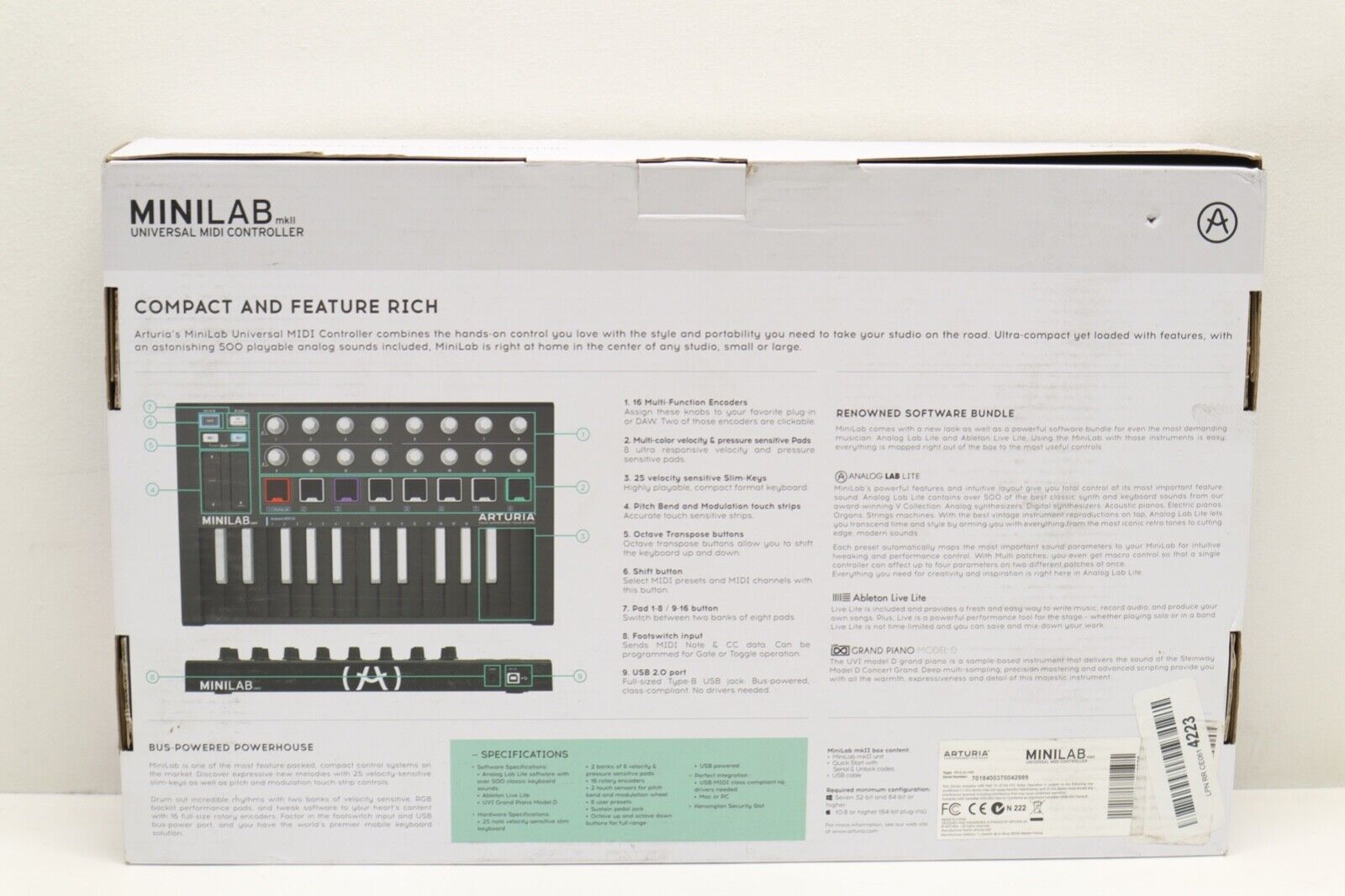 Arturia Minilab mkii 25 Slim-Key Universal Midi Controller - Black - Brand NEW - Fresh Stock Dated February 2026