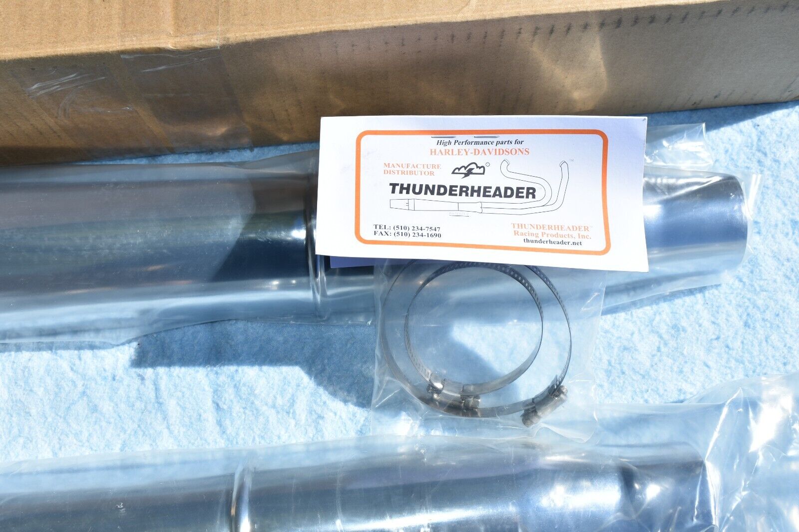 Thunderheader Chrome Heat Shields for Harley FLH 1995-16, Slip-Ons - 1161  H1 - Fresh Stock Dated February 2026