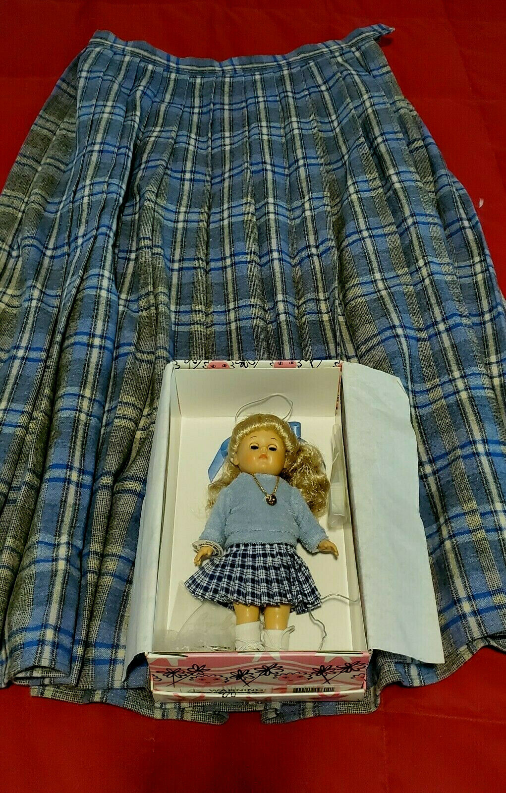 VINTAGE 1950'S REVERSIBLE WOOL PLEATED SKIRT AND VOGUE GINNY DOLL - Fresh Stock Dated March 2026