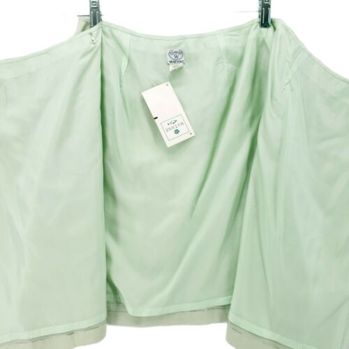 Wathne Vintage Linen Mint Green Wrap Skirt Silk Lining NWT Size 6 NEW OLD STOCK - Fresh Stock Dated February 2026