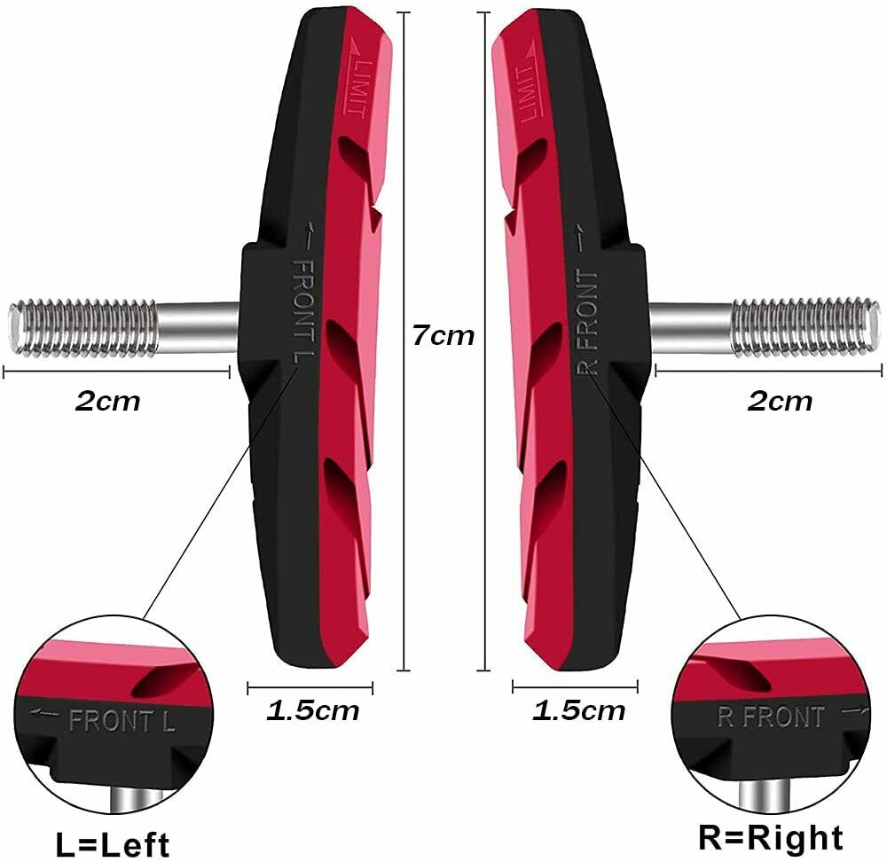 4 / 8 / 10x V BRAKE BLOCKS CYCLING BIKE BICYCLE MTB BRAKE BLOCKS PADS SHOES 70MM - Fresh Stock Dated February 2026