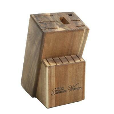 The Pioneer Woman Pioneer Cowboy Rustic 14 Piece Block Set Linen knives - Fresh Stock Dated December 2025