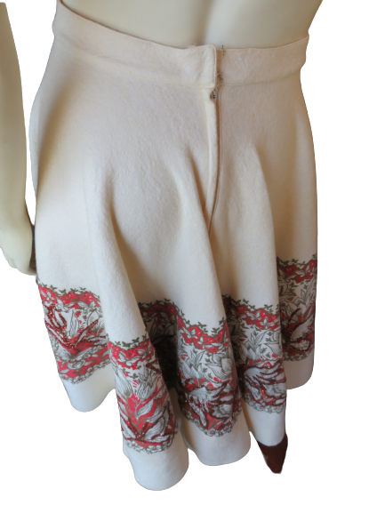 Vintage 1950's Felt Full Circle Skirt Novelty BUTTERFLIES Glitter Metallic sz XS - Fresh Stock Dated March 2026