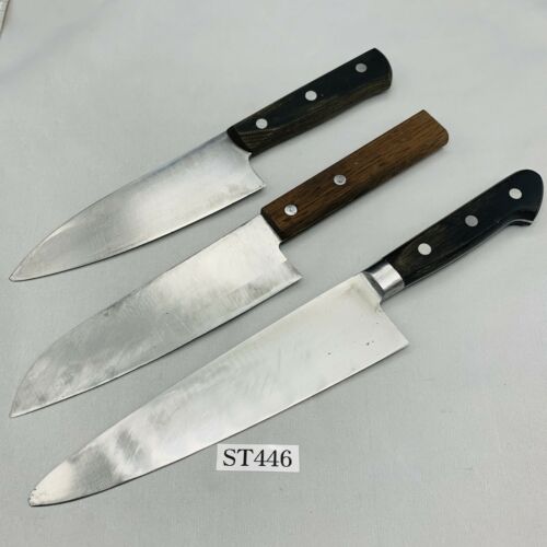 Damaged Lot of three Japanese Chef's Kitchen Knives  From Japan ST446 - Fresh Stock Dated December 2025