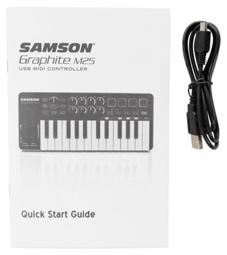 Samson Graphite M25 25-Key USB MIDI DJ Keyboard Controller+Pair Studio Monitors - Fresh Stock Dated February 2026