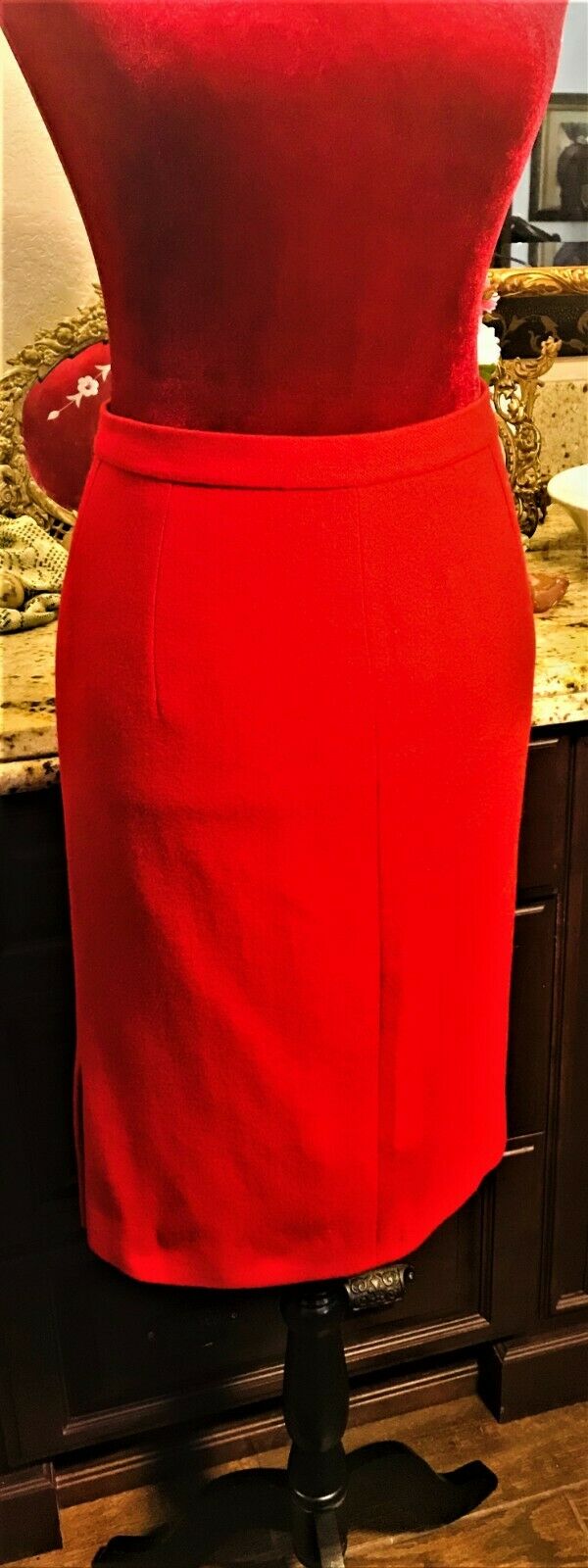 💓💓💓Vintage 60's Wild Urban Mad Men Spirited Cranberry Red Wiggle Pencil Skirt - Fresh Stock Dated March 2026