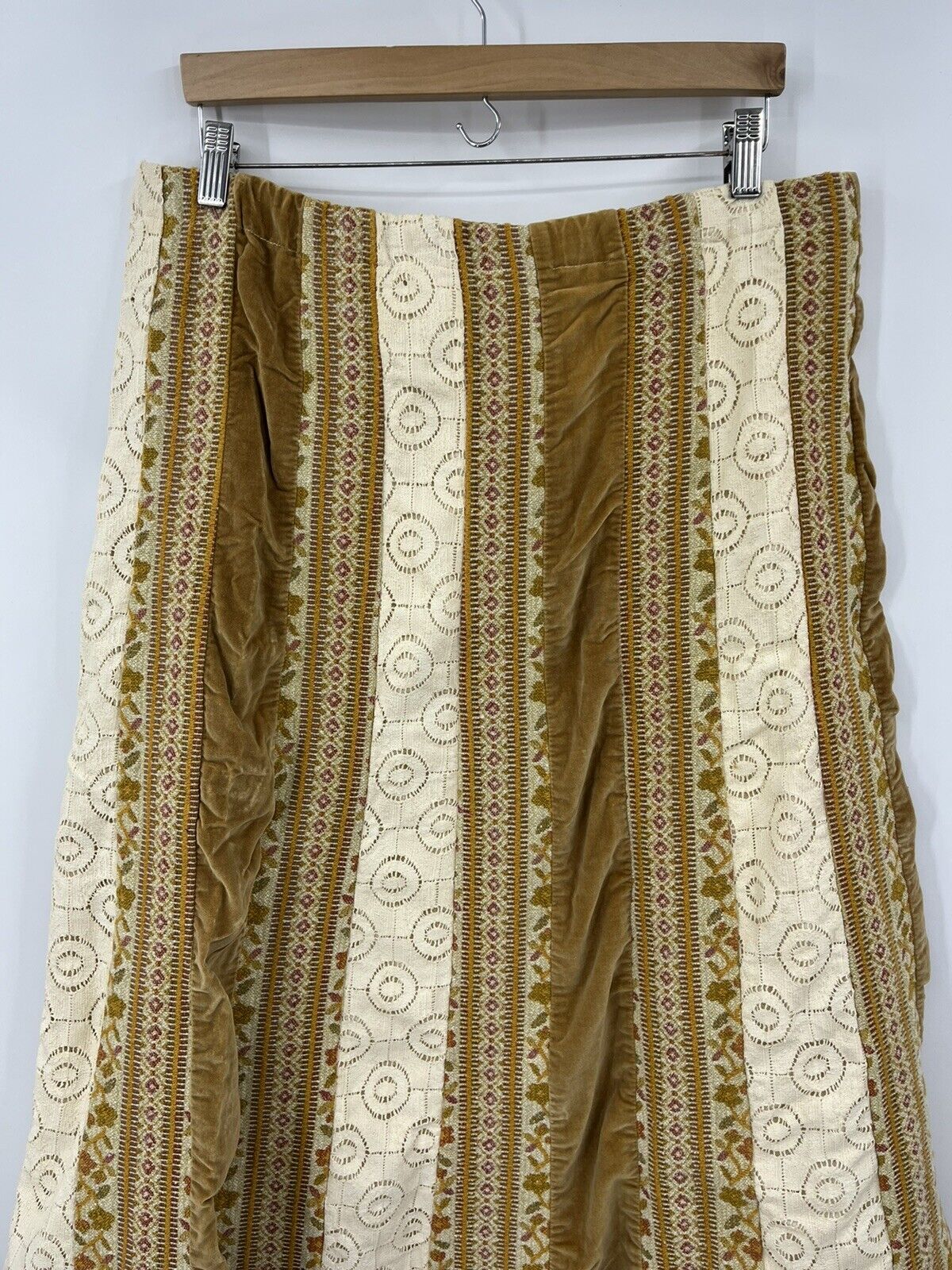 Chessa Davis Authentic Vintage 70s Maxi Skirt BOHO Hippie Velvet Lace Brocade - Fresh Stock Dated March 2026